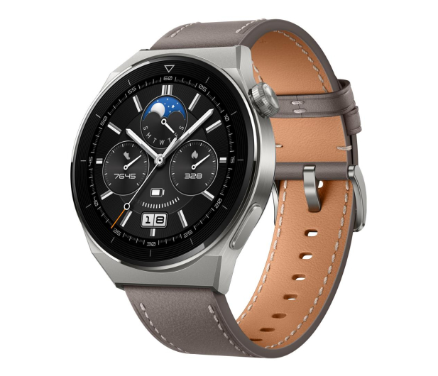 Huawei Watch GT 3 Pro Classic 46mm srebrno-brązowy - 1041179 - zdjęcie